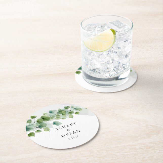 Wedding  round paper coaster (Insitu)