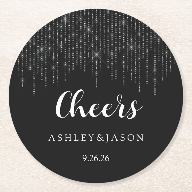 Wedding  round paper coaster (Front)