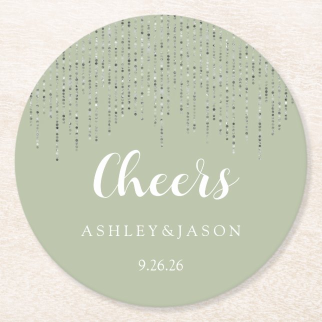 Wedding  round paper coaster (Front)