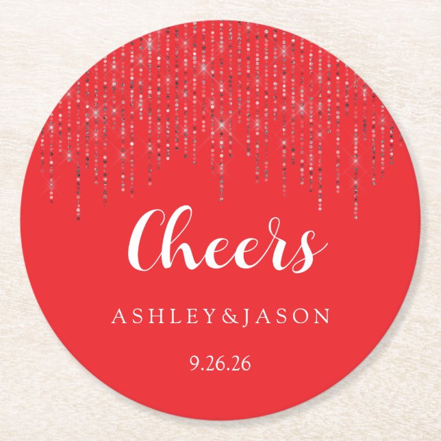 Wedding  round paper coaster (Front)