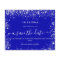 Wedding royal blue silver glitter budget save date