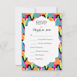 Wedding RSVP 80's Style Geometric Pattern