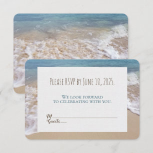 wedding RSVP-beach hearts in sand Invitation