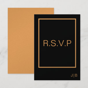 Wedding RSVP black and orange CARD