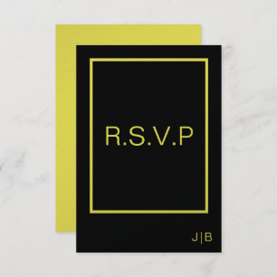 Wedding RSVP black and yellow CARD