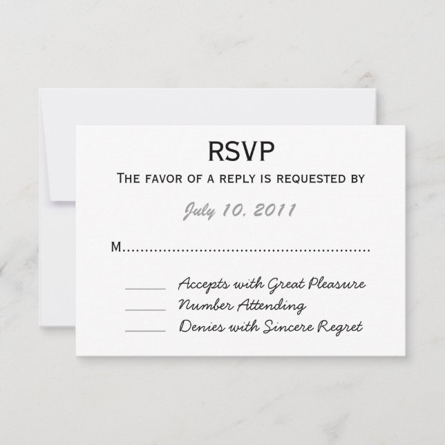 Wedding RSVP Card (Front)