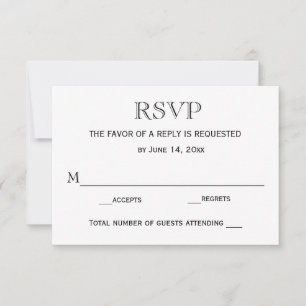 Wedding RSVP Card / Black & White