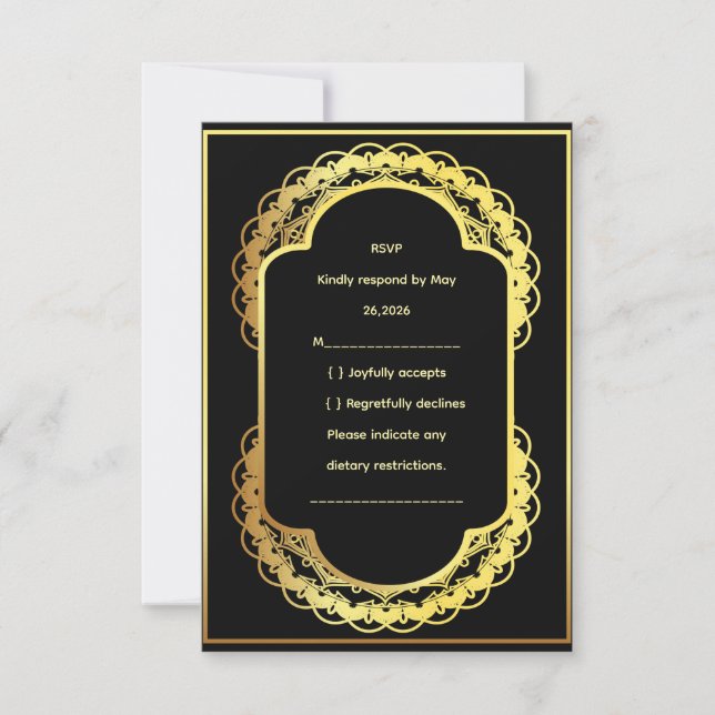 Wedding RSVP Card, Elegant Response Card (Front)