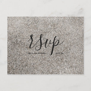 Wedding Rsvp card   Texture Concrete Script