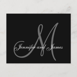 Wedding RSVP Card with Monogram and Names