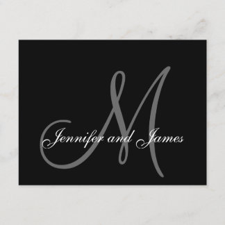 Wedding RSVP Card with Monogram and Names