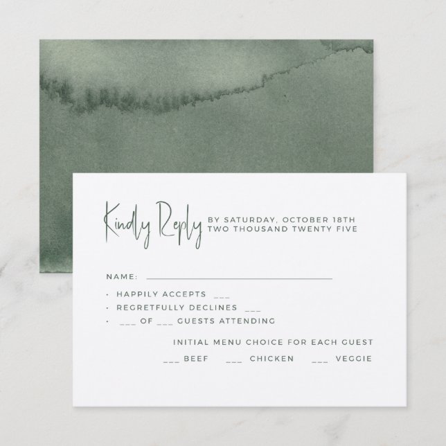 Wedding RSVP cards in a minimalist style. (Front/Back)