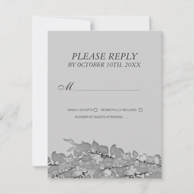 Wedding RSVP Cards or Wedding Reply Cards (Front)