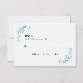 Wedding RSVP Cards Vintage Dusty Blue