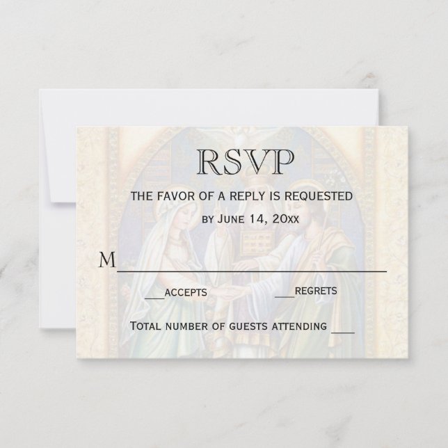 Wedding RSVP Catholic Christian Marriage Card (Front)