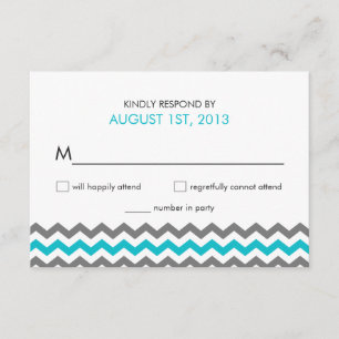 Wedding RSVP Chevron Zigzag Reply Cards
