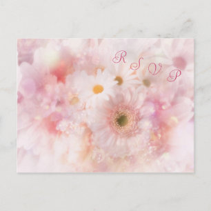 Wedding. RSVP. Daisies and Gerbera Postcard