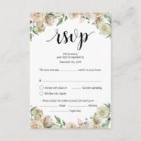 Wedding RSVP, Dusk floral