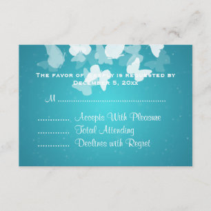 Wedding RSVP Elusive Butterflies Blue