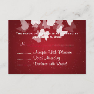 Wedding RSVP Elusive Butterflies Red Card