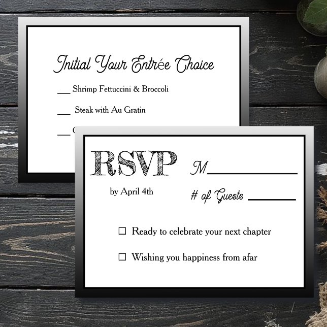  Wedding RSVP & Entrée Choices Invitation (Creator Uploaded)