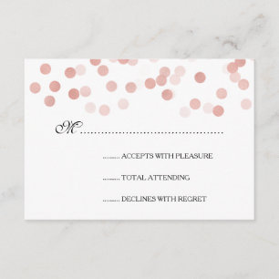Wedding RSVP Faux Rose Gold Foil Glitter Lights