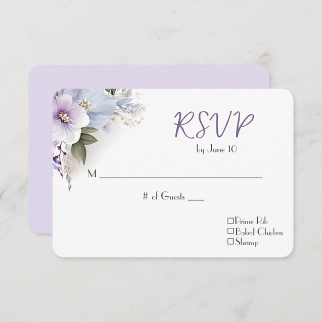 Wedding RSVP Floral Bouquet (Front/Back)