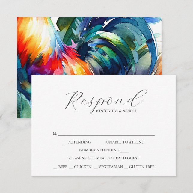 Wedding RSVP for Key West Florida (Front/Back)