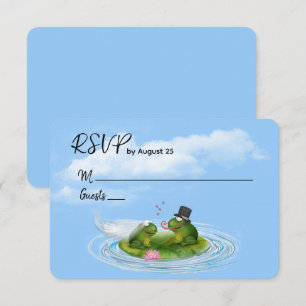 Wedding RSVP Frogs on Lily Pad Card