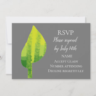 Wedding RSVP green eco nature leaf Invitation