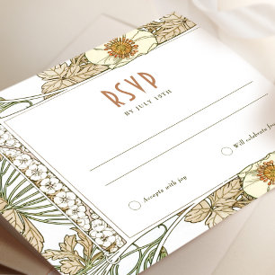 Wedding RSVP Insert Vintage Art Nouveau by Mucha I Invitation