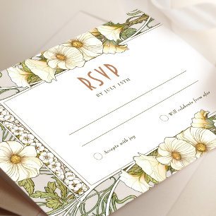 Wedding RSVP Insert Vintage Art Nouveau by Mucha I Invitation