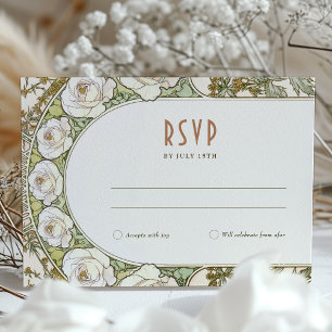 Wedding RSVP Insert Vintage Art Nouveau by Mucha Invitation