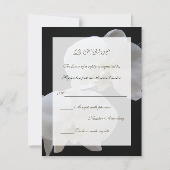 Wedding RSVP Invitation Card -- Orchids (Front)