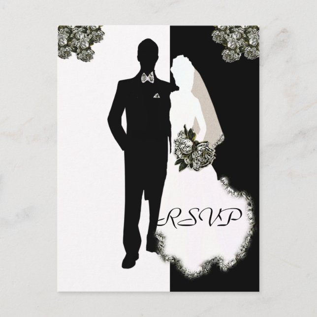 Wedding RSVP Invitation Template Post Card (Front)