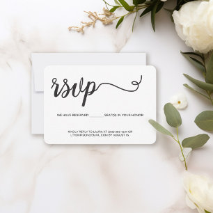 Wedding RSVP minimalist reserved seating