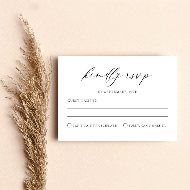 Wedding RSVP Modern Minimal Script Enclosure Card (Creator Uploaded)