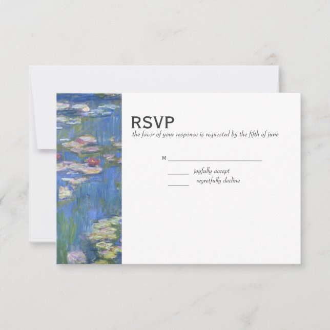 Wedding RSVP // Monet Waterlilies (Front)