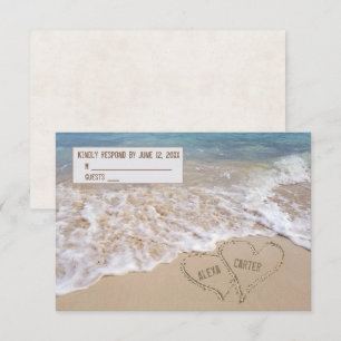 Wedding RSVP Ocean Beach Hearts