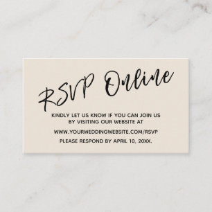 Wedding RSVP Online Casual Handwriting Cream Card