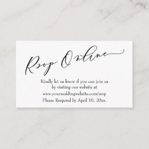 Wedding RSVP Online Elegant Luxury Script Font Enclosure Card