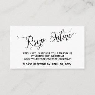 Wedding RSVP Online Elegant Script Enclosure Card