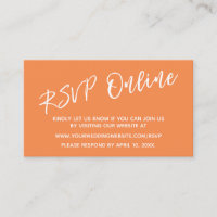 Wedding RSVP Online Handwriting Orange Cream