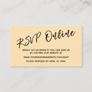 Wedding RSVP Online Handwriting Peach Enclosure Card