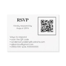 Wedding RSVP Online QR Code Photo White