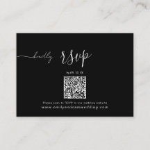 Wedding RSVP Pack | QR Code Minimalist Black