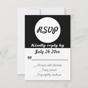 Wedding RSVP Polka Dots Customisable Colour Card