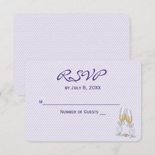 Wedding RSVP Purple Hearts Invitation