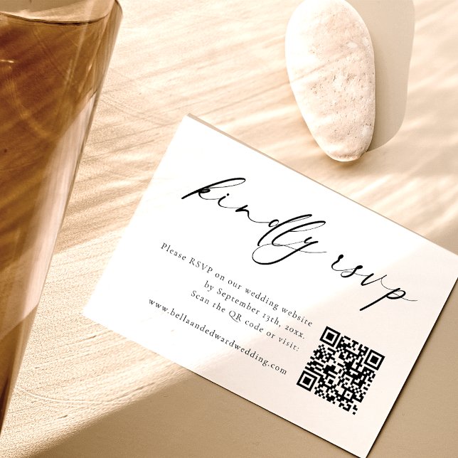 Wedding RSVP QR Code Minimal Modern Enclosure Card (Creator Uploaded)