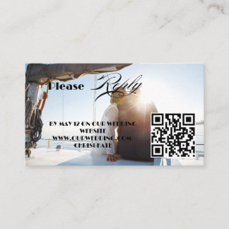 Wedding RSVP | QR Code Minimalist Clean Enclosure Card